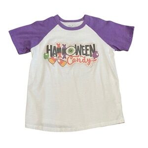 Prissy Pants Girls Halloween Candy Raglan Short Sleeve Shirt Size 6-7